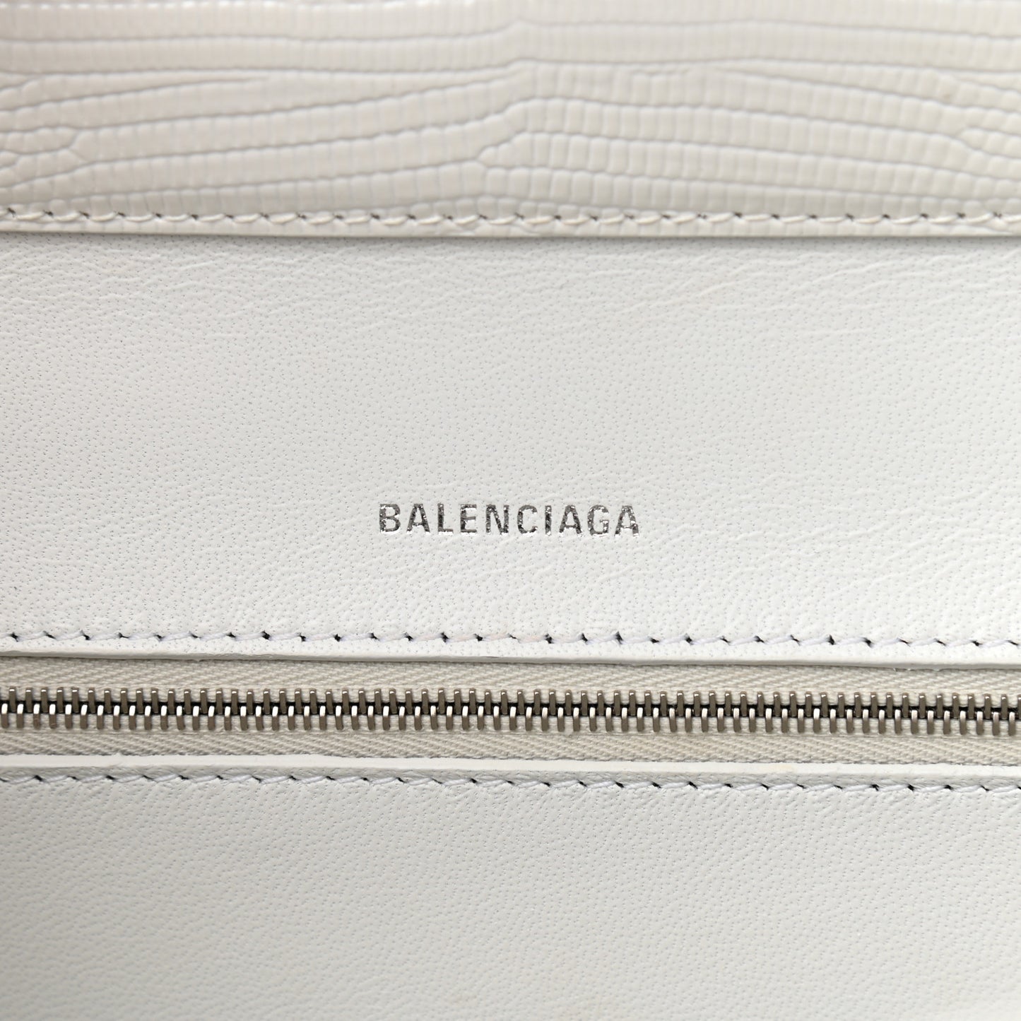 Patent Calfskin Lizard Embossed Medium Ghost Shoulder Bag Optic White