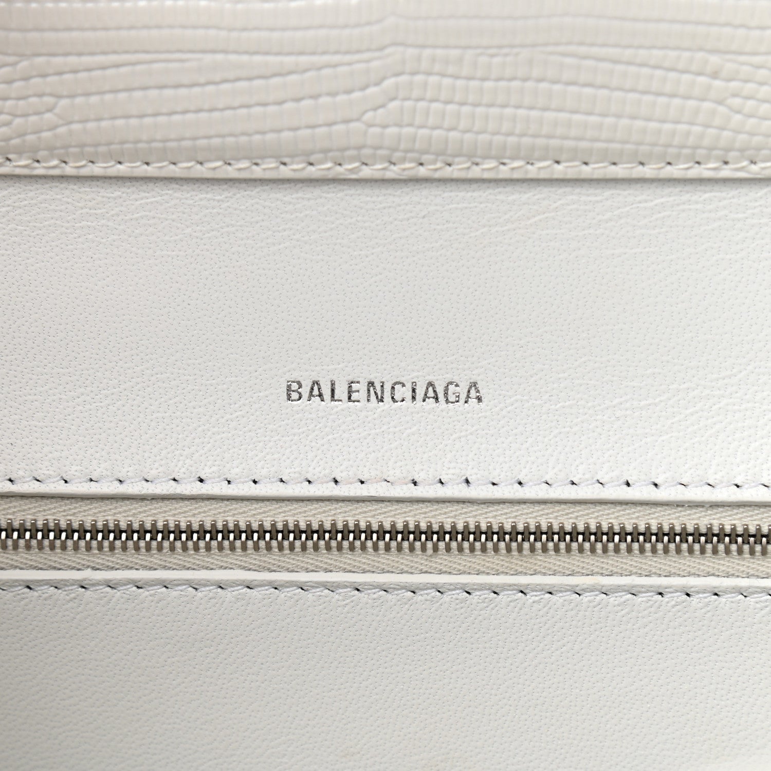 Balenciaga Patent Calfskin Lizard Embossed Medium Ghost Shoulder Bag Optic White 6 of 13