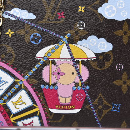 Louis Vuitton Monogram 2020 Christmas Animation Big Wheel Double Zip Pochette Rose Ballerine 8 of 10