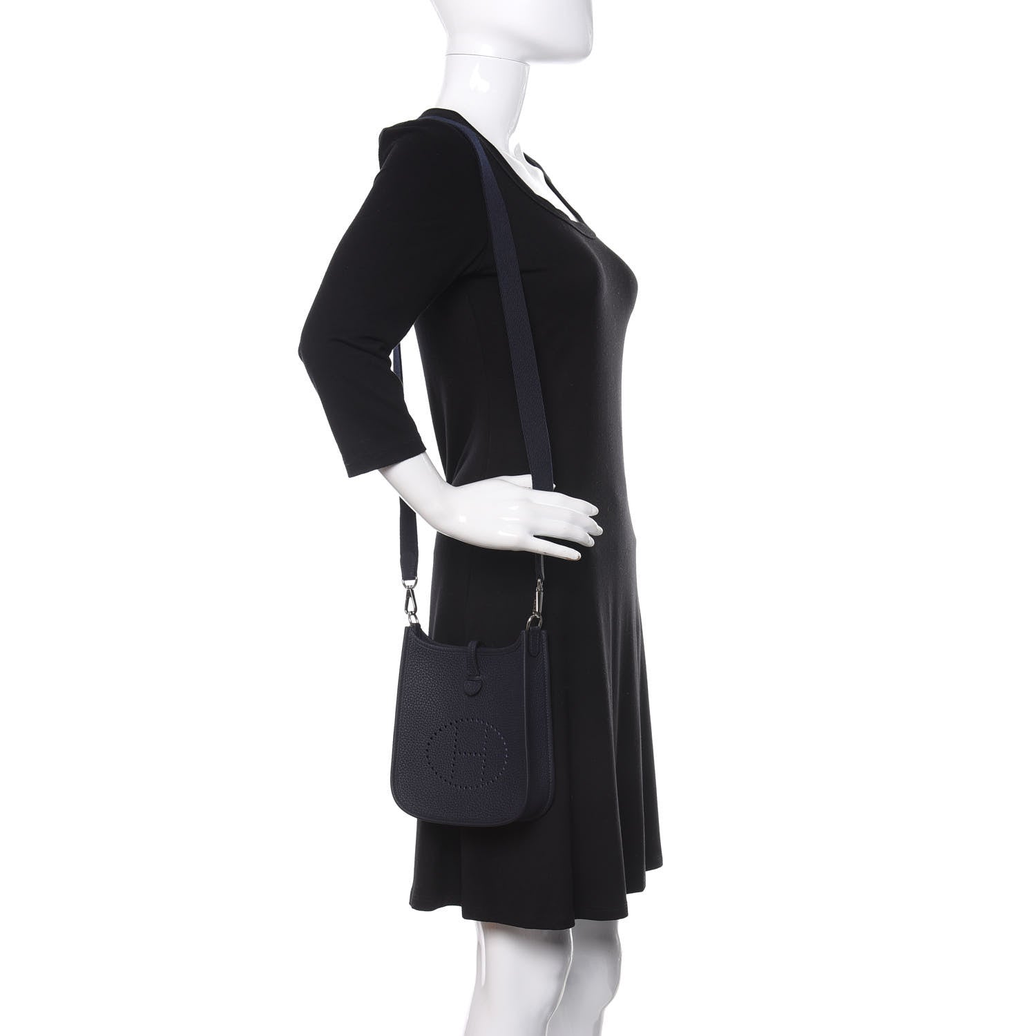 Hermes Taurillon Clemence Evelyne TPM Bleu Nuit 2 of 9