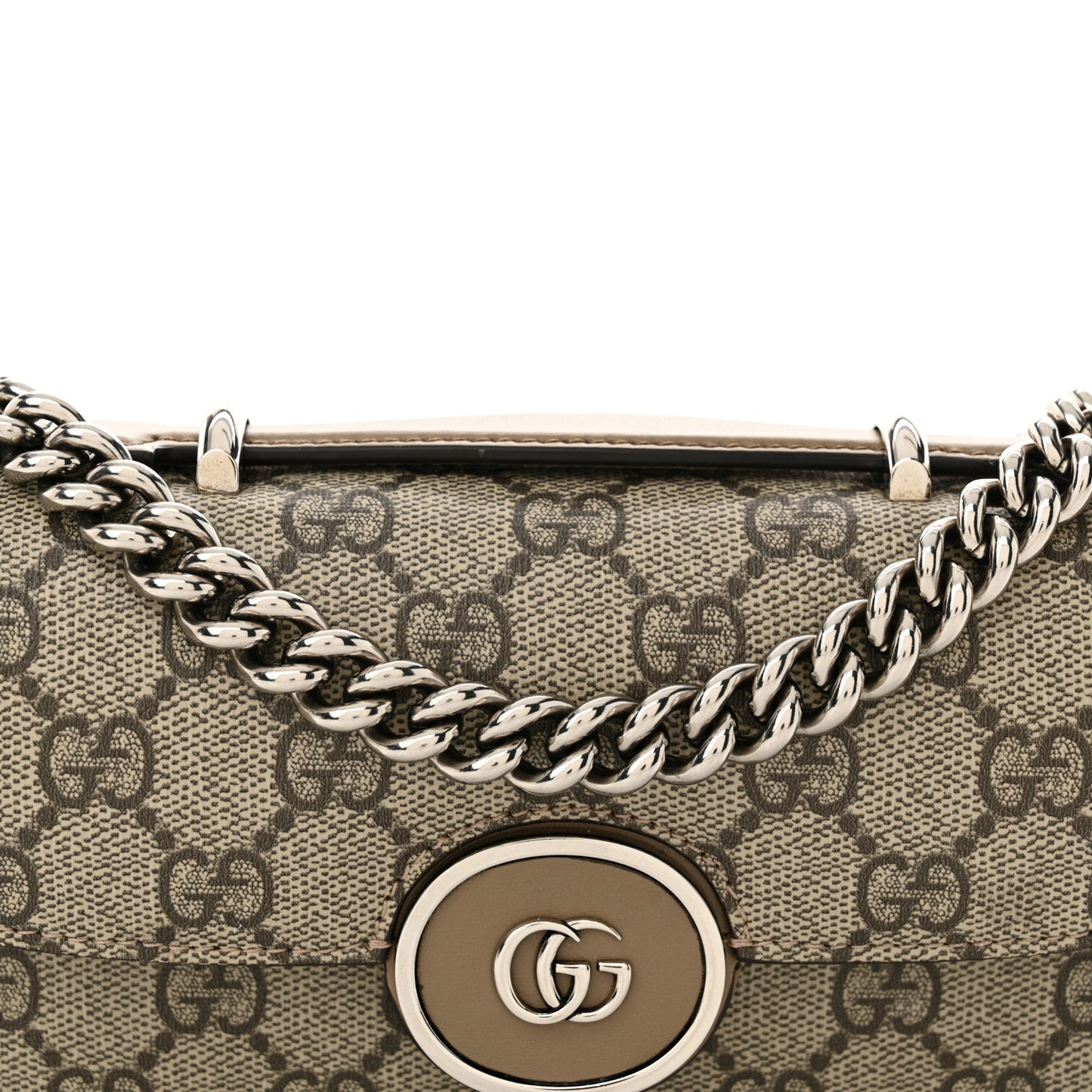 Senna GG Supreme Petite Mini GG Top Handle Shoulder Bag Beige Ebony