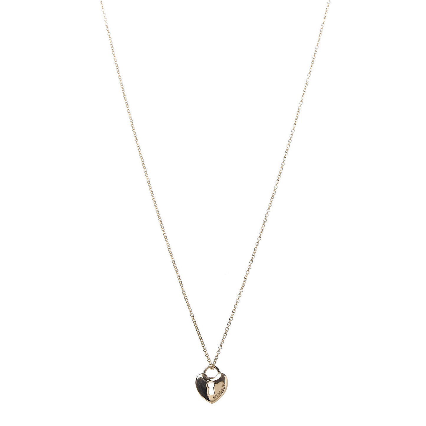 18K Yellow Gold Mini Heart Lock Pendant Necklace