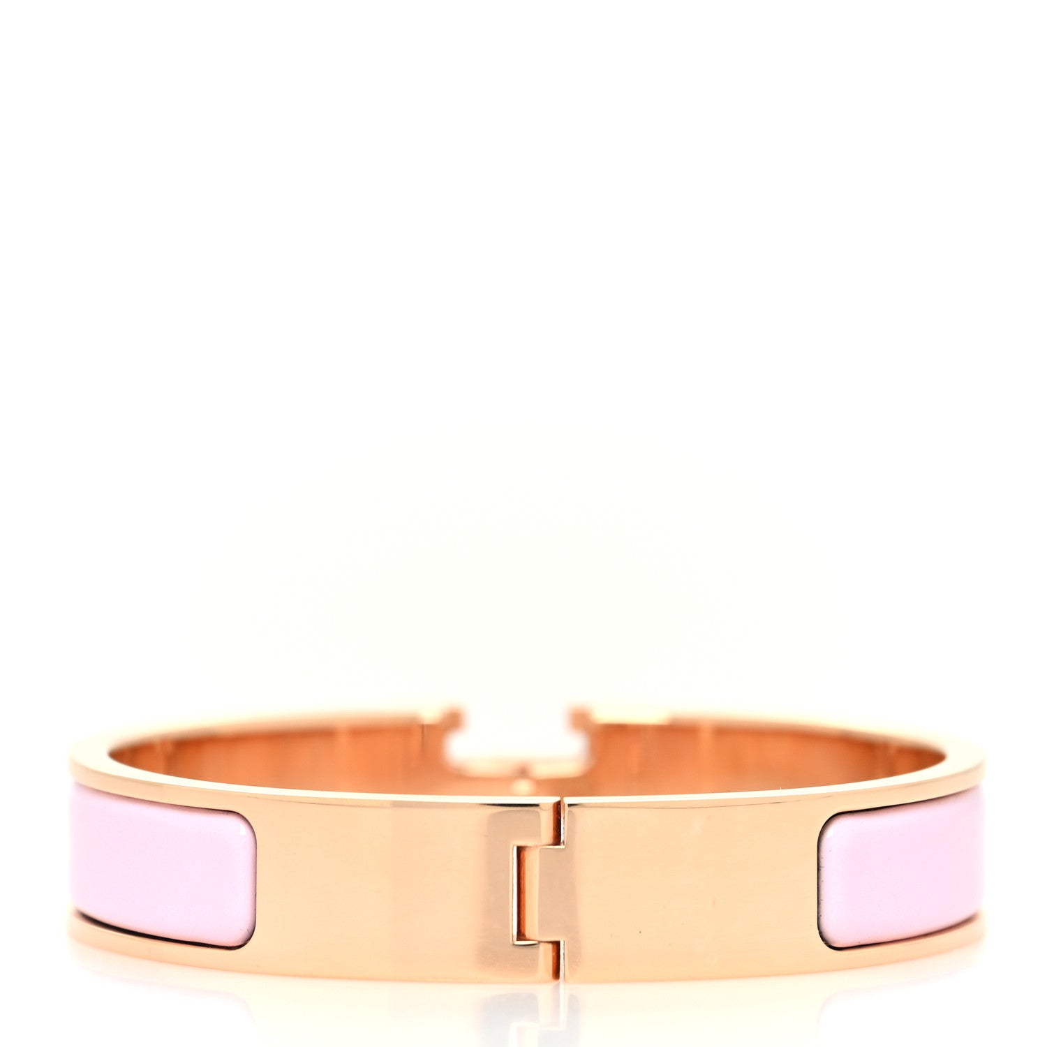Hermes Enamel Narrow Clic Clac H Bracelet GM Rose Dragee 3 of 5