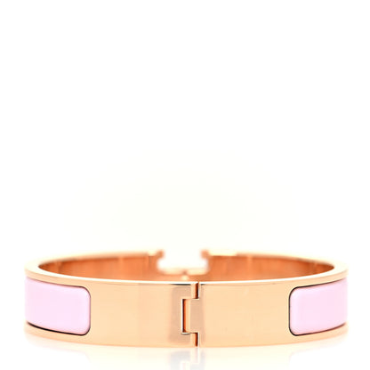 Hermes Enamel Narrow Clic Clac H Bracelet GM Rose Dragee 3 of 5