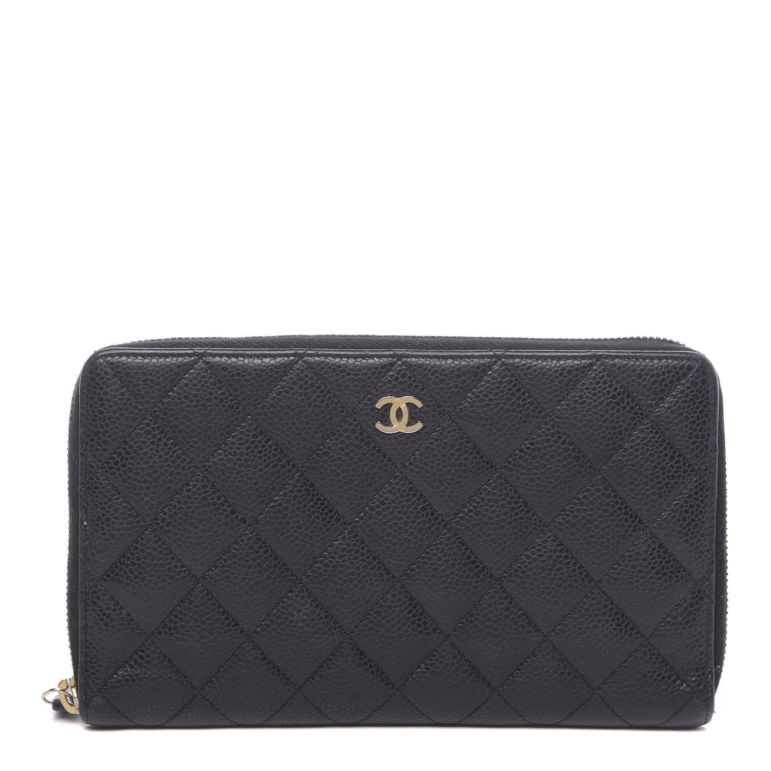 Chanel Caviar Quilted Large Zip Around Organizer Wallet Black 1 of 11