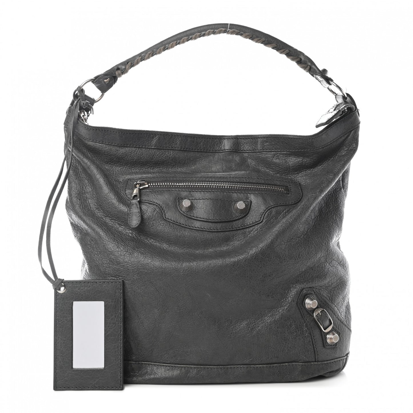 Agneau Giant 12 Silver Hardware Day Hobo Gris Tarmac