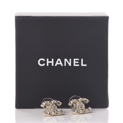 Chanel Crystal Baguette CC Earrings Gold 5 of 5