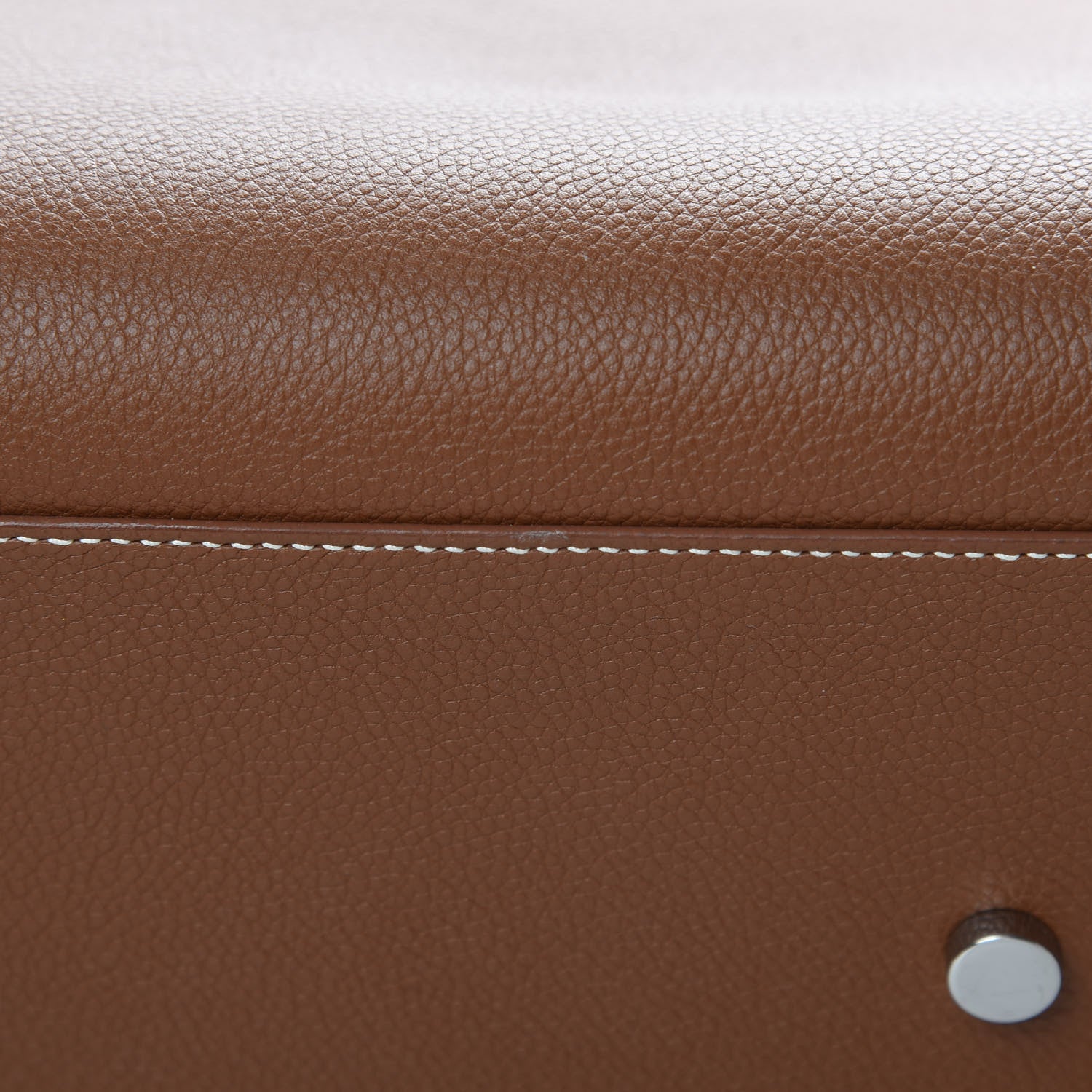 Saint Laurent Grained Calfskin Topstitch Small Sac De Jour Cognac 11 of 11