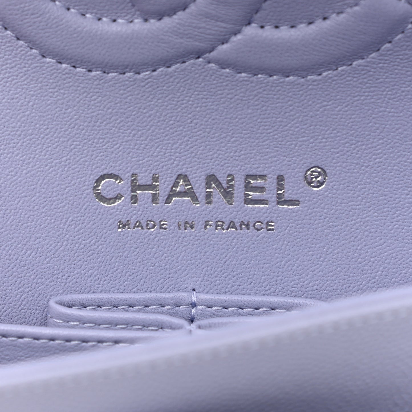 Caviar Quilted Medium Double Flap Light Purple