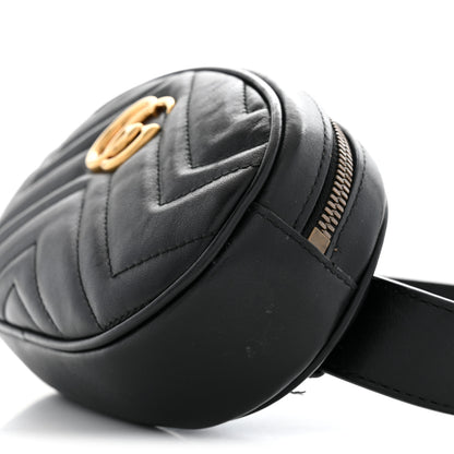Gucci Calfskin Matelasse GG Marmont Belt Bag 85 34 Black 9 of 13