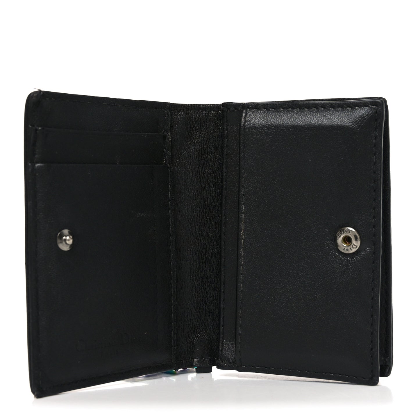 Lambskin Cannage Mini Lady Dior Wallet Black