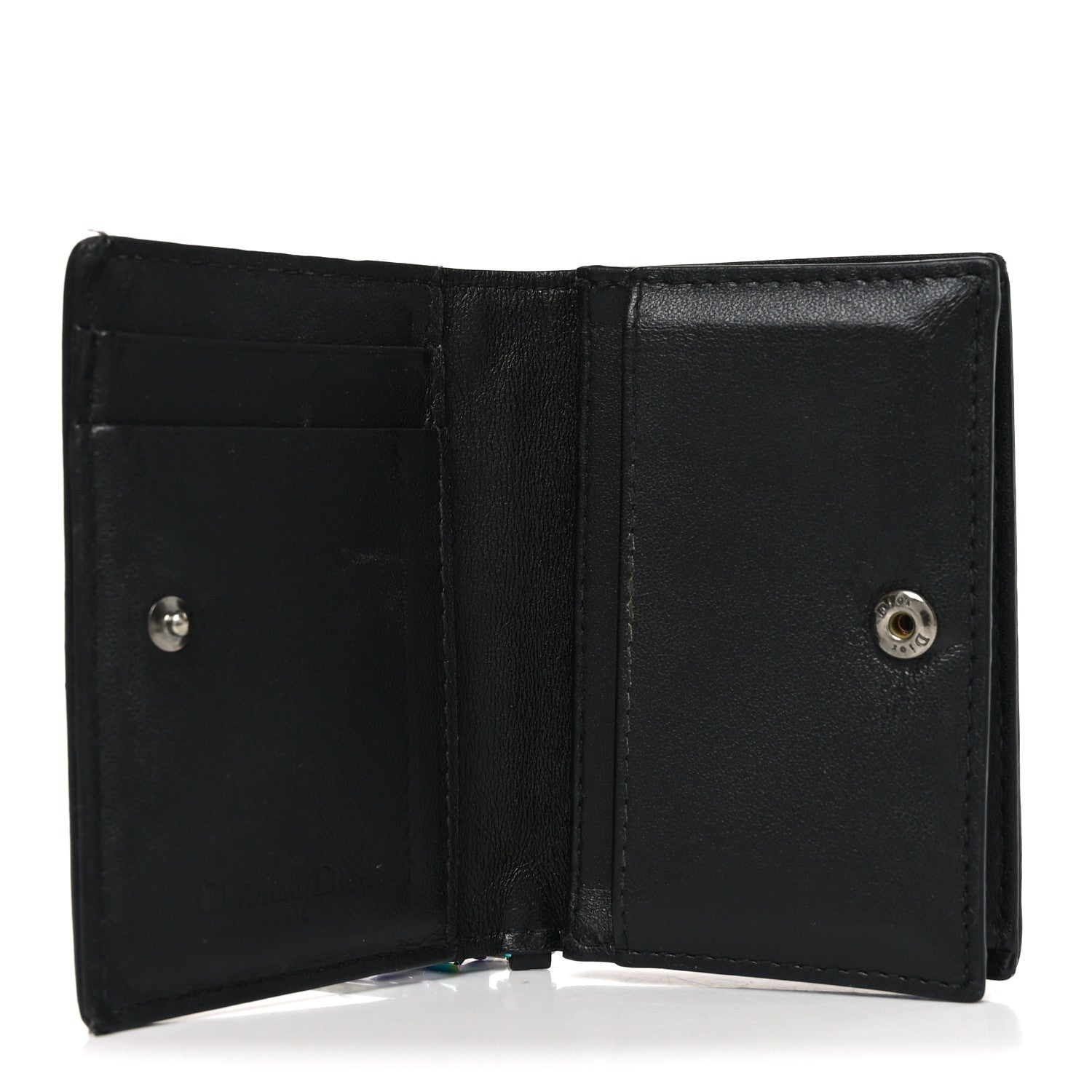 Christian Dior Lambskin Cannage Mini Lady Dior Wallet Black 5 of 7
