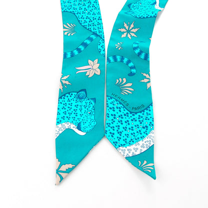 Hermes Silk Les Leopards Twilly 5 of 9