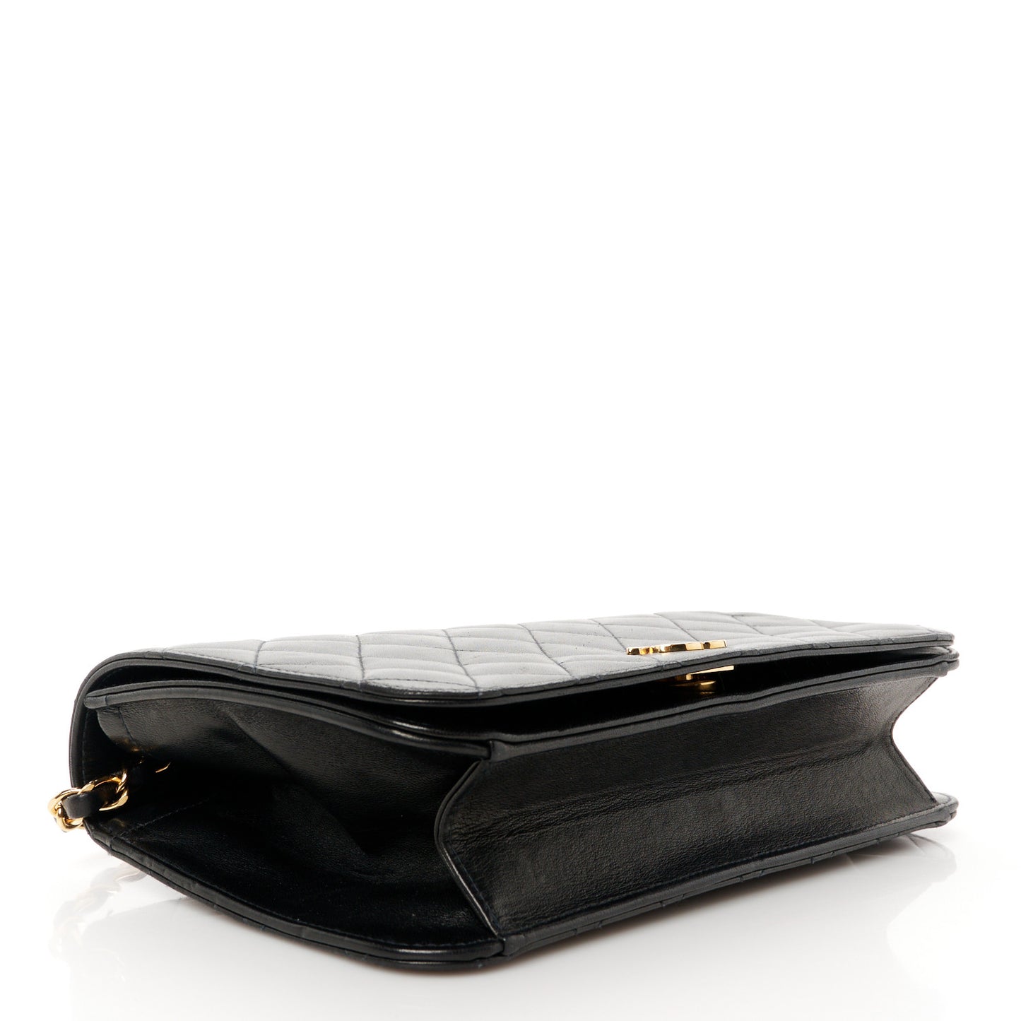 Lambskin Quilted Small Single Flap Black
