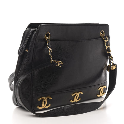 Chanel Caviar CC Shoulder Bag Black 2 of 12