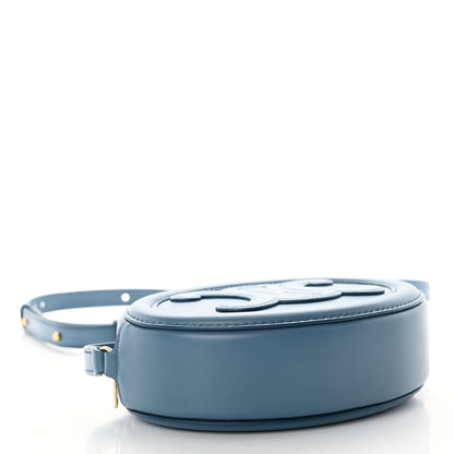 Celine Smooth Calfskin Cuir Small Triomphe Oval Crossbody Purse Denim 7 of 8