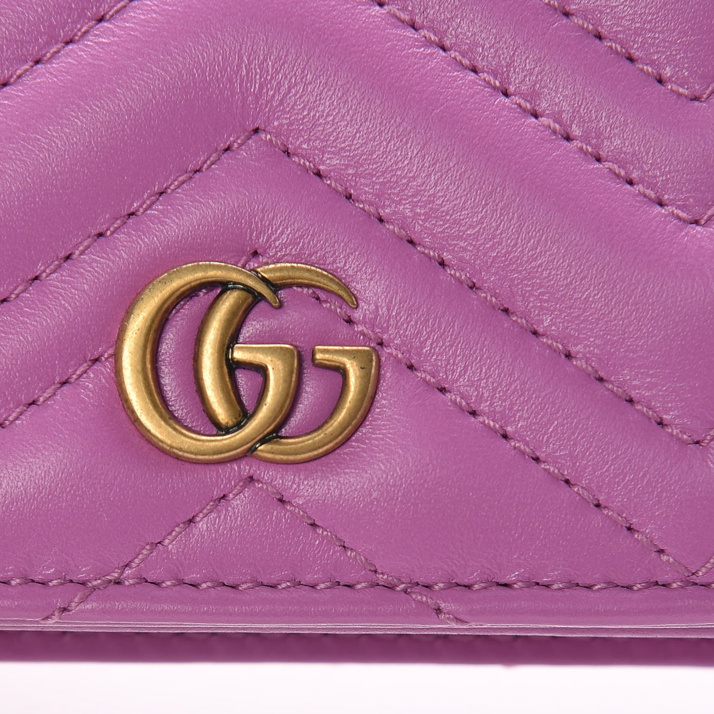 Calfskin Matelasse GG Marmont Card Case Candy Mousse