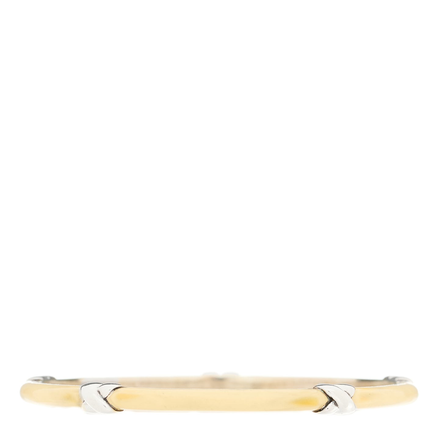 Sterling Silver Enamel Signature X Bangle Bracelet White