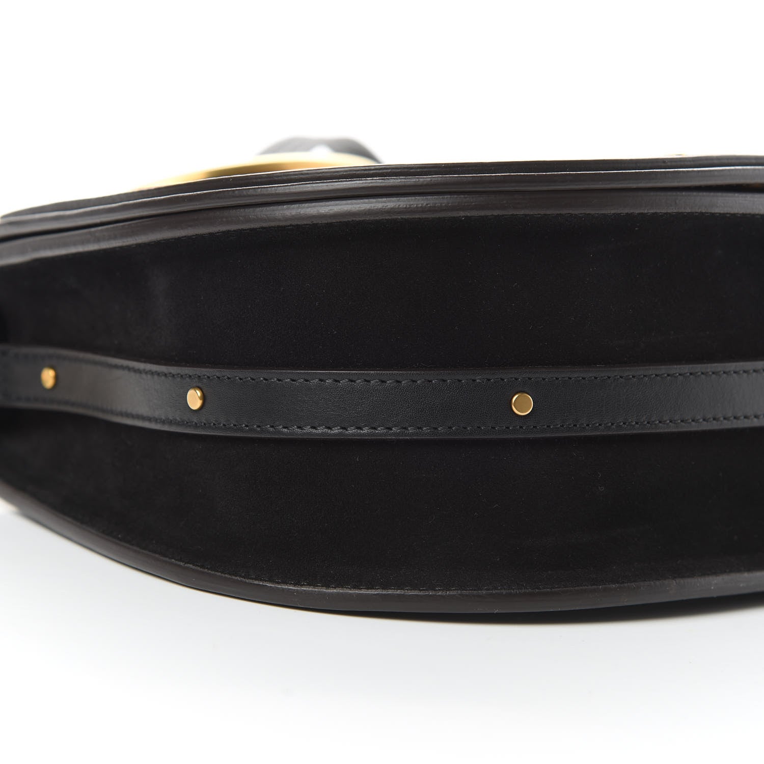 Chloe Calfskin Suede Medium Nile Bracelet Bag Black 9 of 14