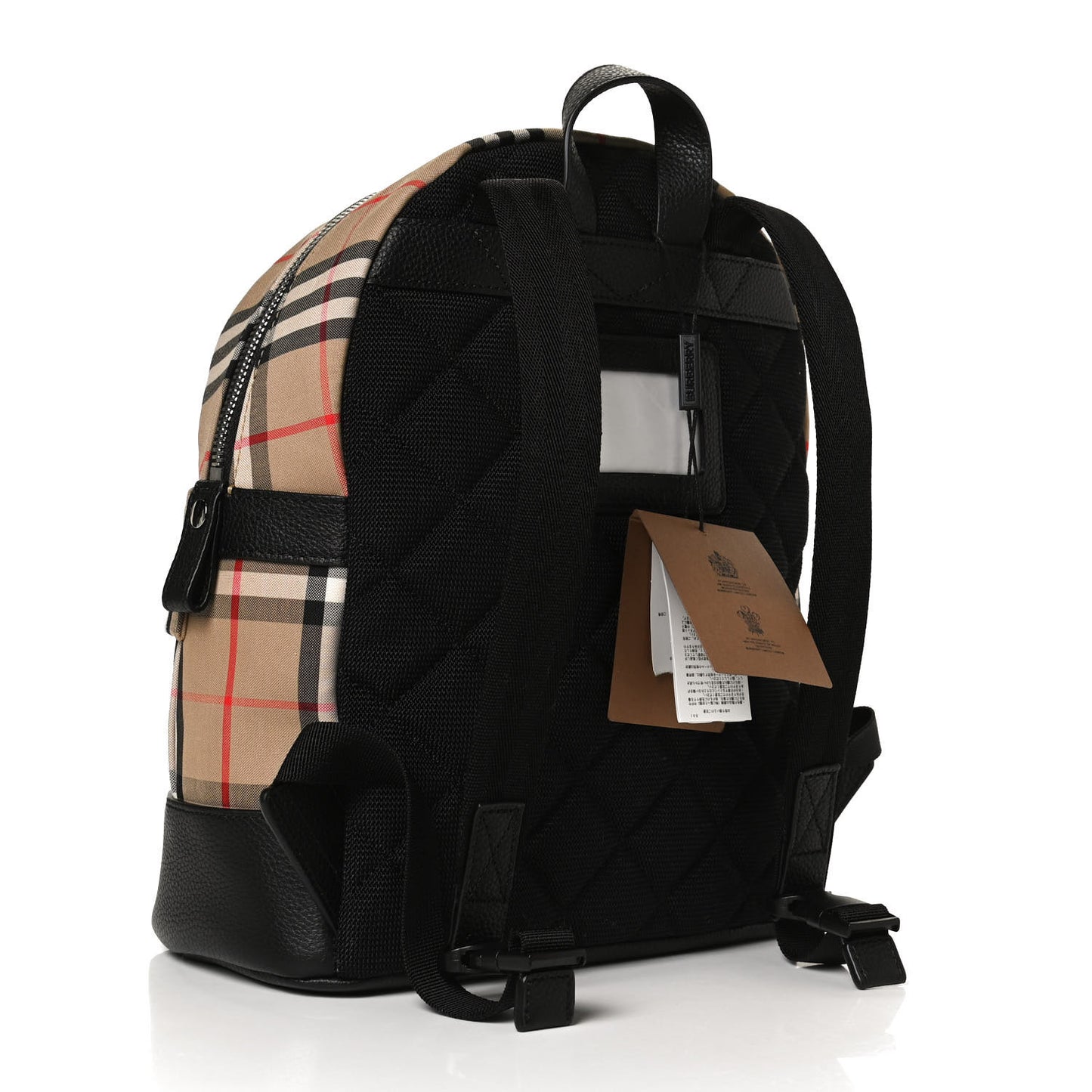 House Check Canvas Calfskin Small Nico Backpack Archive Beige