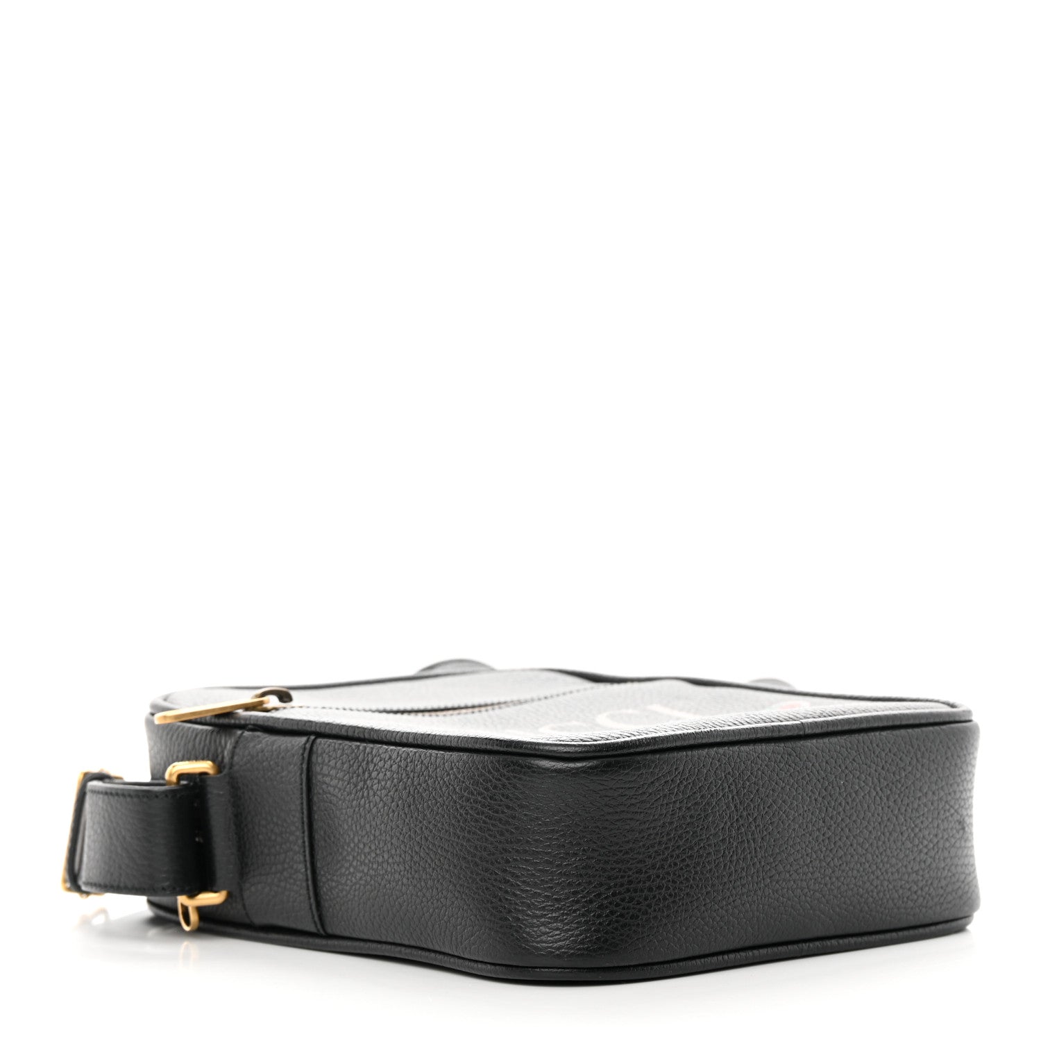 Gucci Grained Calfskin Logo Messenger Bag Black 4 of 12