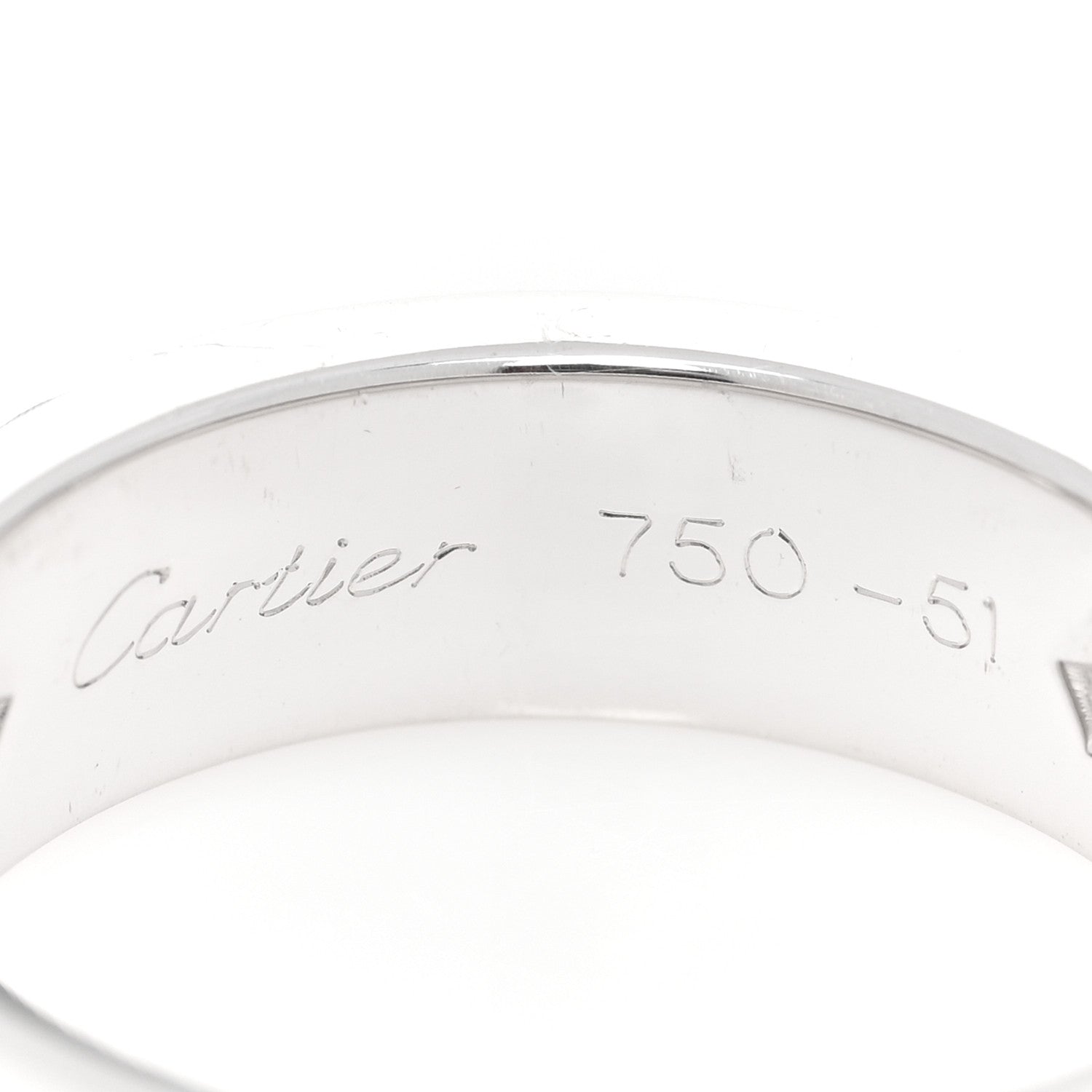 Cartier 18K White Gold 3 Diamond 5.5mm LOVE Ring 51 5.75 4 of 5