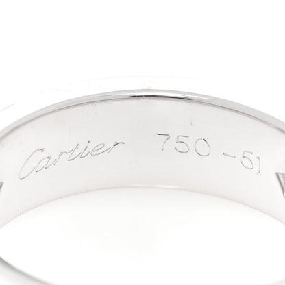 Cartier 18K White Gold 3 Diamond 5.5mm LOVE Ring 51 5.75 4 of 5