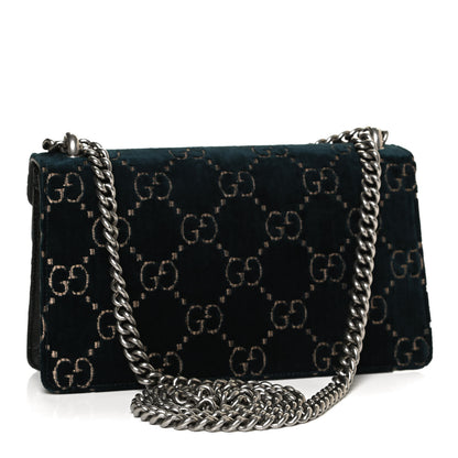 Gucci Velvet Skipper Crystal GG Monogram Small Dionysus Shoulder Bag Blue Beige Black 3 of 11