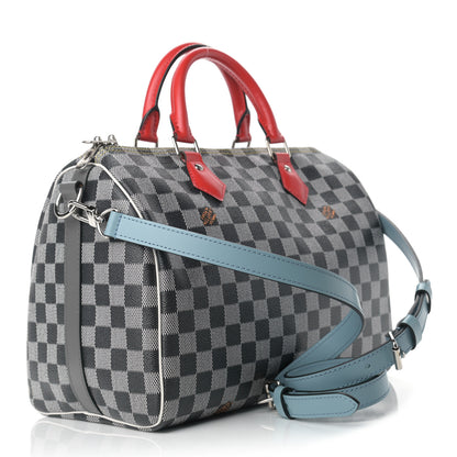 Louis Vuitton Damier Speedy Bandouliere 30 Black White 3 of 9
