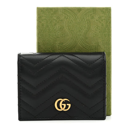 Gucci Calfskin Matelasse GG Marmont Card Case Wallet Black 8 of 8