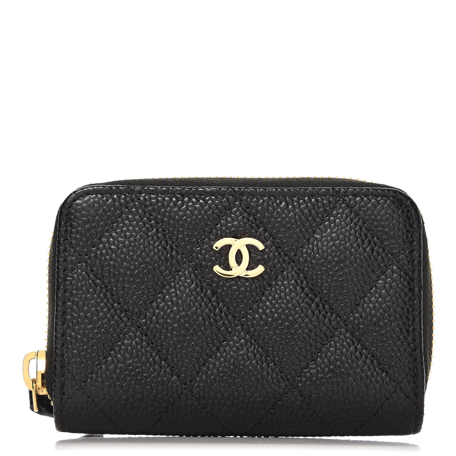 Chanel Caviar Quilted Zip Coin Purse Black 1 of 8