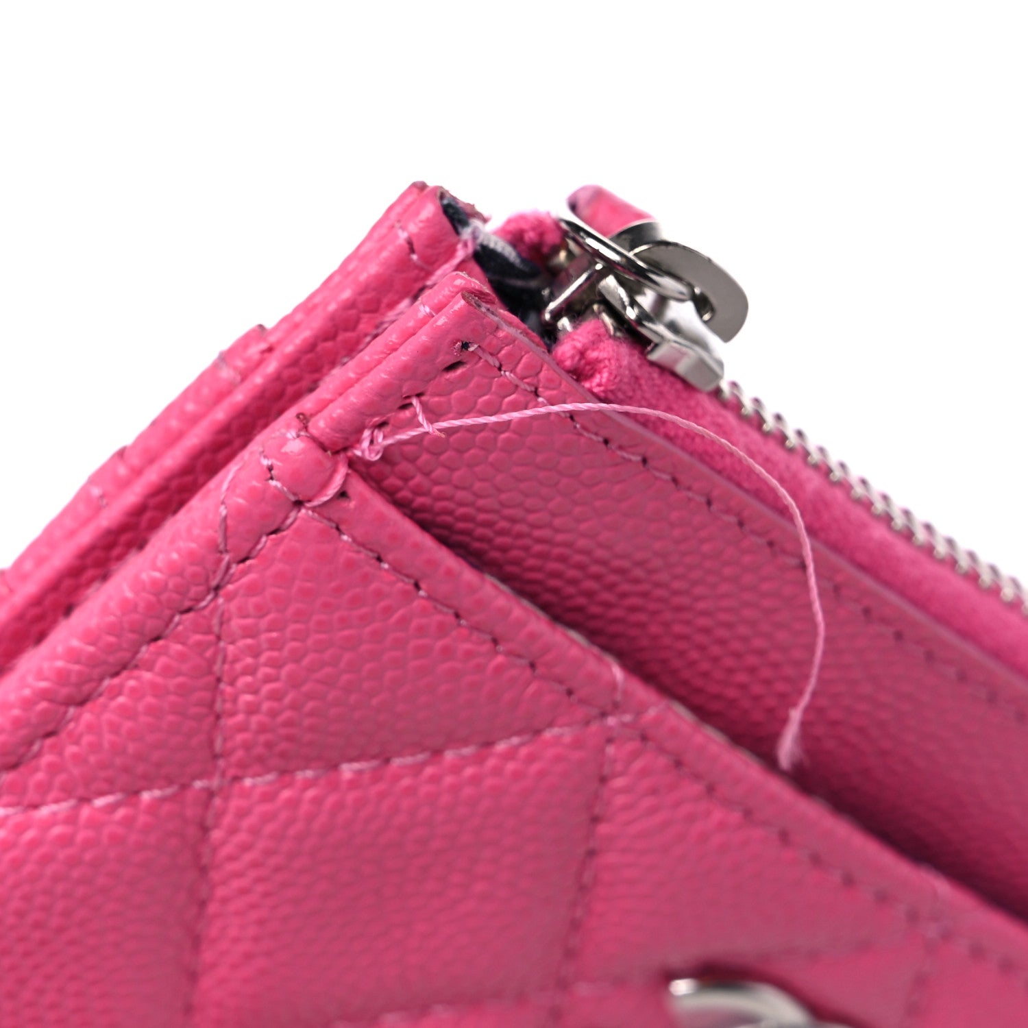 Chanel Caviar Quilted CC Zip Card Holder Dark Pink 10 of 11