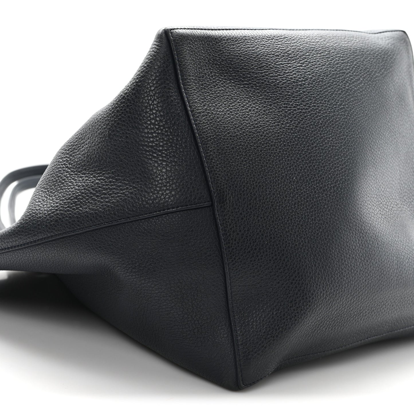 Grained Calfskin Park Tote Three Navy
