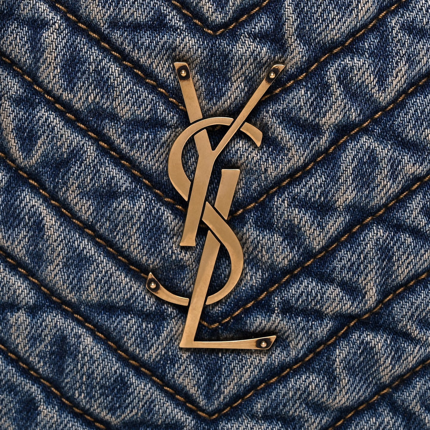 Denim Quilted Monogram Round Crossbody Bag Rodeo Blue