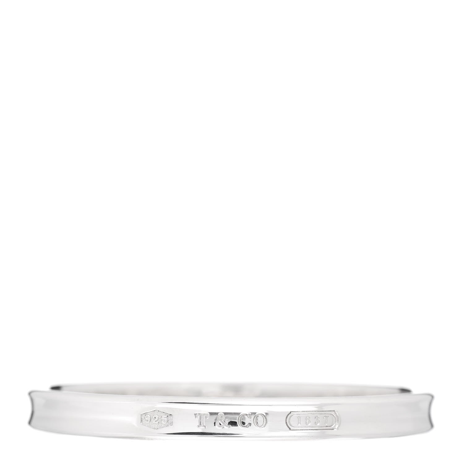 Tiffany Sterling Silver Narrow 1837 Bangle Bracelet 1 of 4
