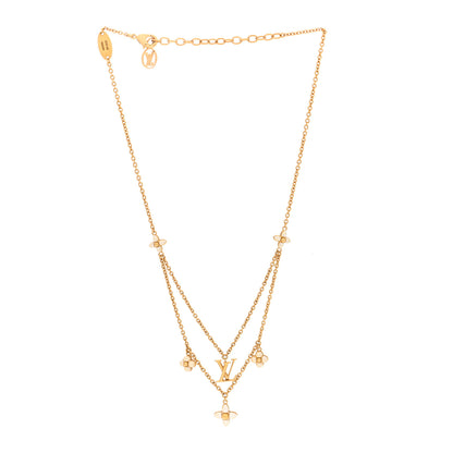 Louis Vuitton Pearl LV Floragram Necklace Gold 3 of 4