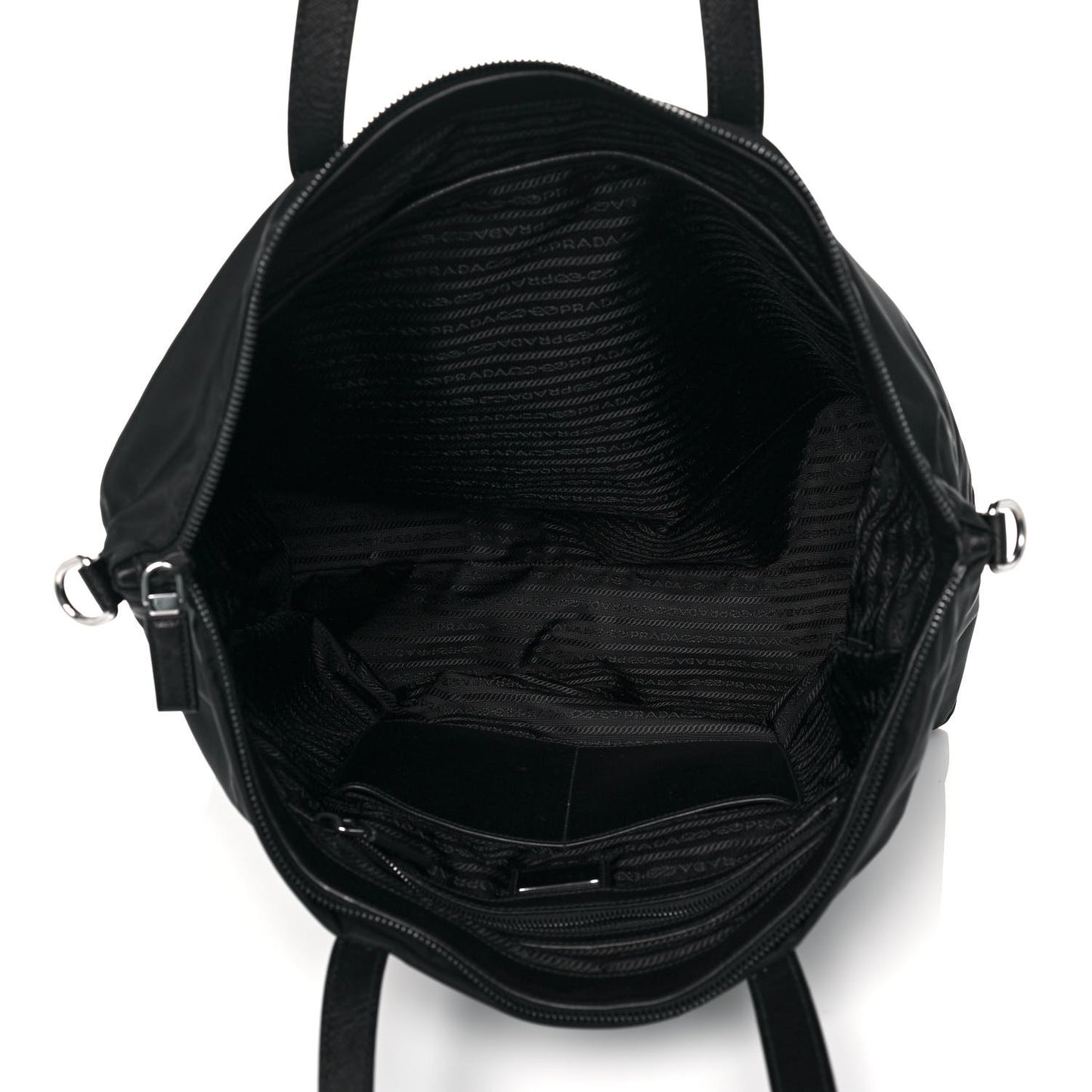 Nylon Tessuto Robot Tote Bag Black