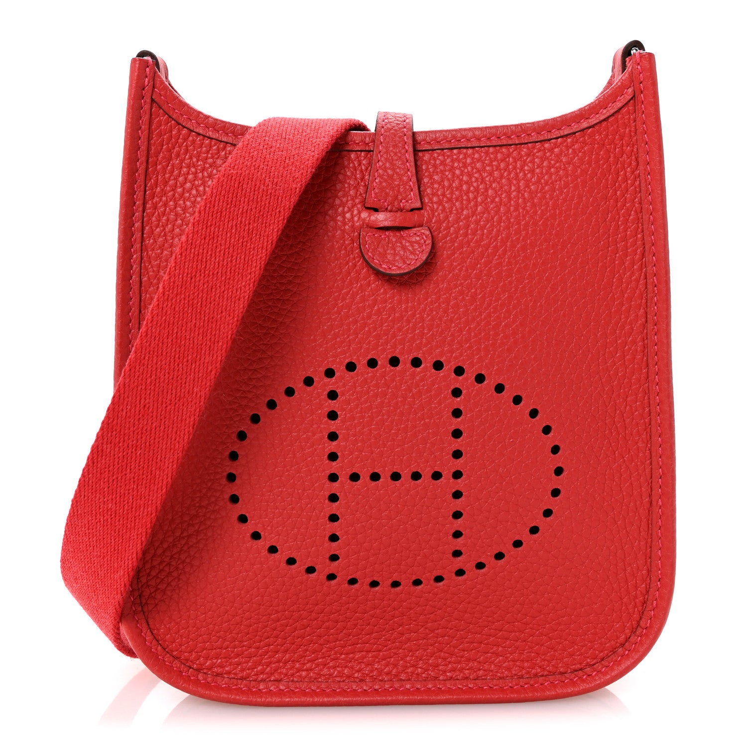Hermes Taurillon Clemence Evelyne TPM Rouge Casaque 1 of 11