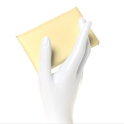 Hermes Epsom Calvi Card Case  Jaune Milton 2 of 7