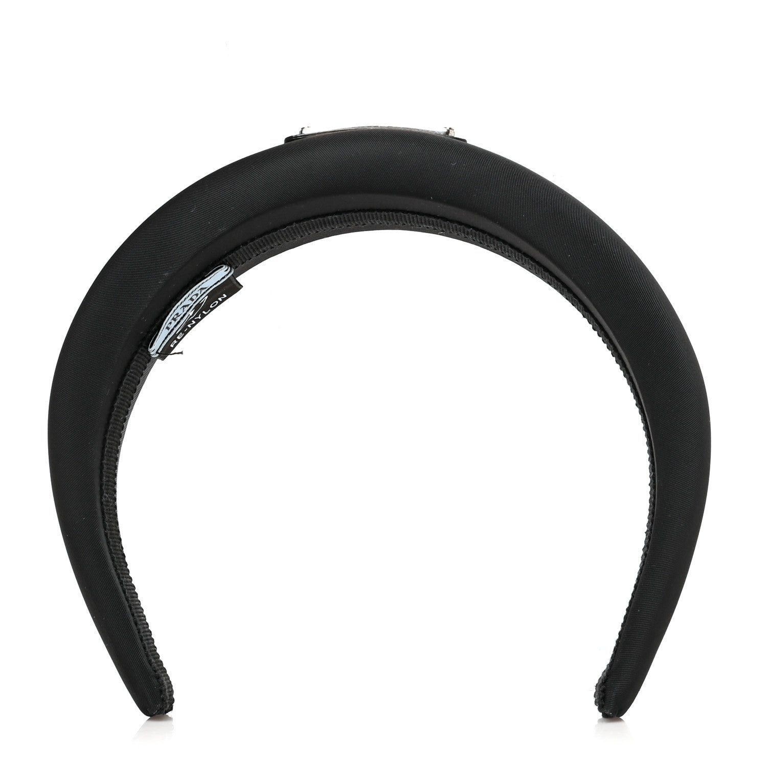 Prada Re-Nylon Metal Triangle Logo Headband Black 1 of 5
