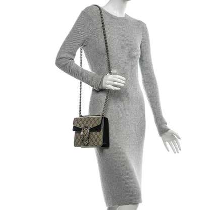 Gucci GG Supreme Monogram Mini Dionysus Shoulder Bag Black 2 of 6