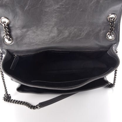 Saint Laurent Crinkled Calfskin Matelasse Monogram Large Niki Chain Satchel Storm 6 of 9