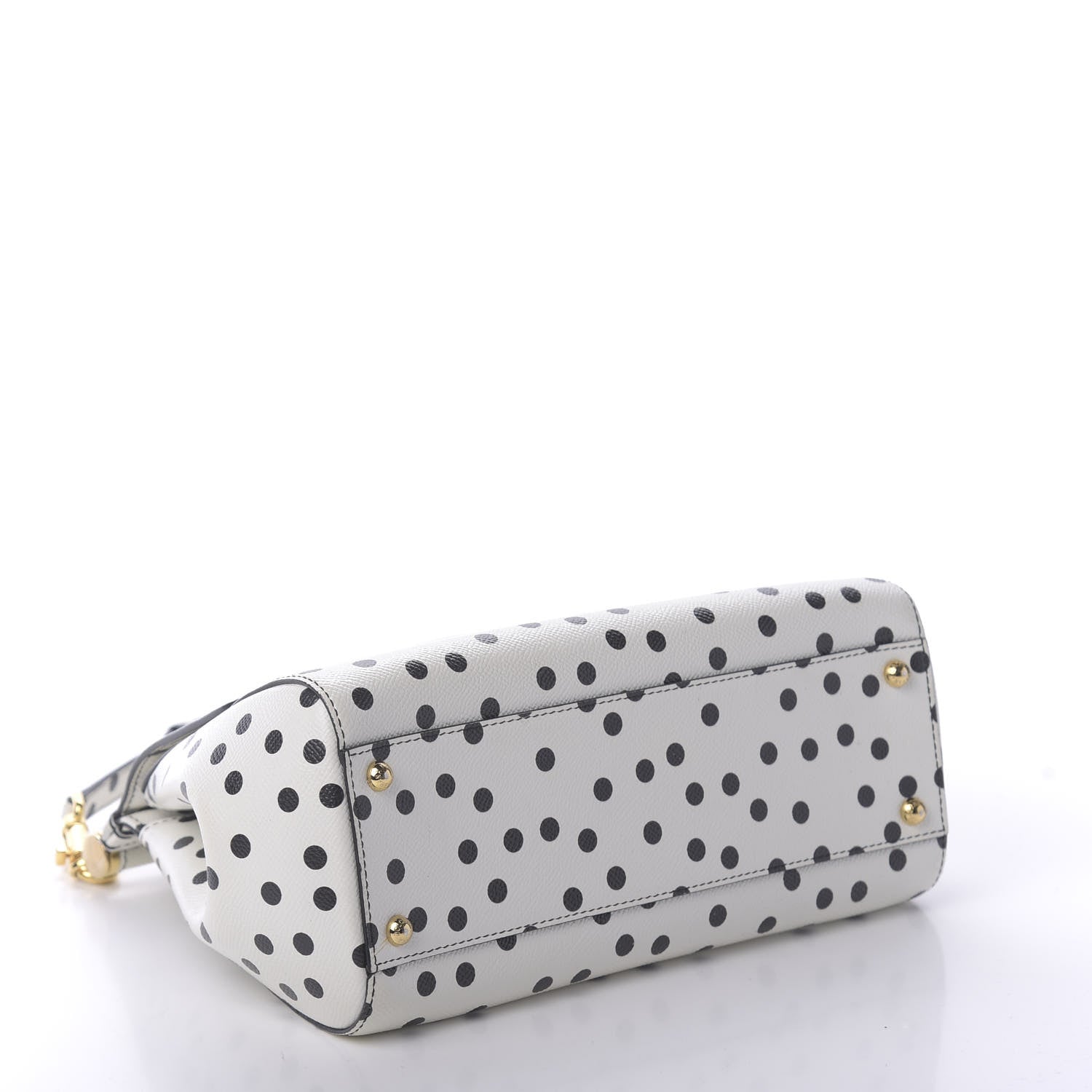 Dolce & Gabbana Vitello Polka Dot Medium Miss Sicily Satchel White 4 of 9