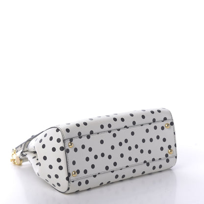 Dolce & Gabbana Vitello Polka Dot Medium Miss Sicily Satchel White 4 of 9