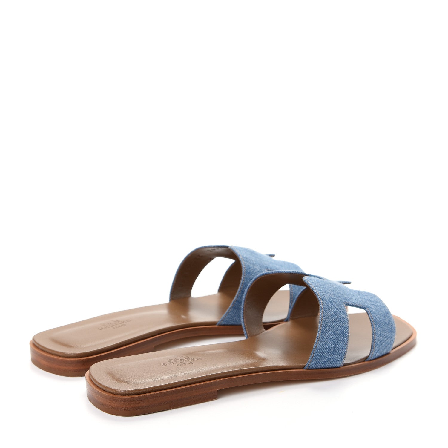 Hermes Denim Canvas Oran Sandals 40.5 Bleu Clair 4 of 11