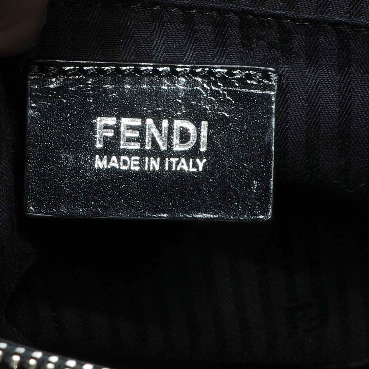 Fendi Textured Calfskin Geometric Degrade Medium 2Jours Tote Black Grey 6 of 9