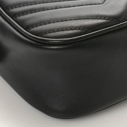 Gucci Calfskin Matelasse Small GG Marmont Chain Shoulder Bag Black 7 of 8