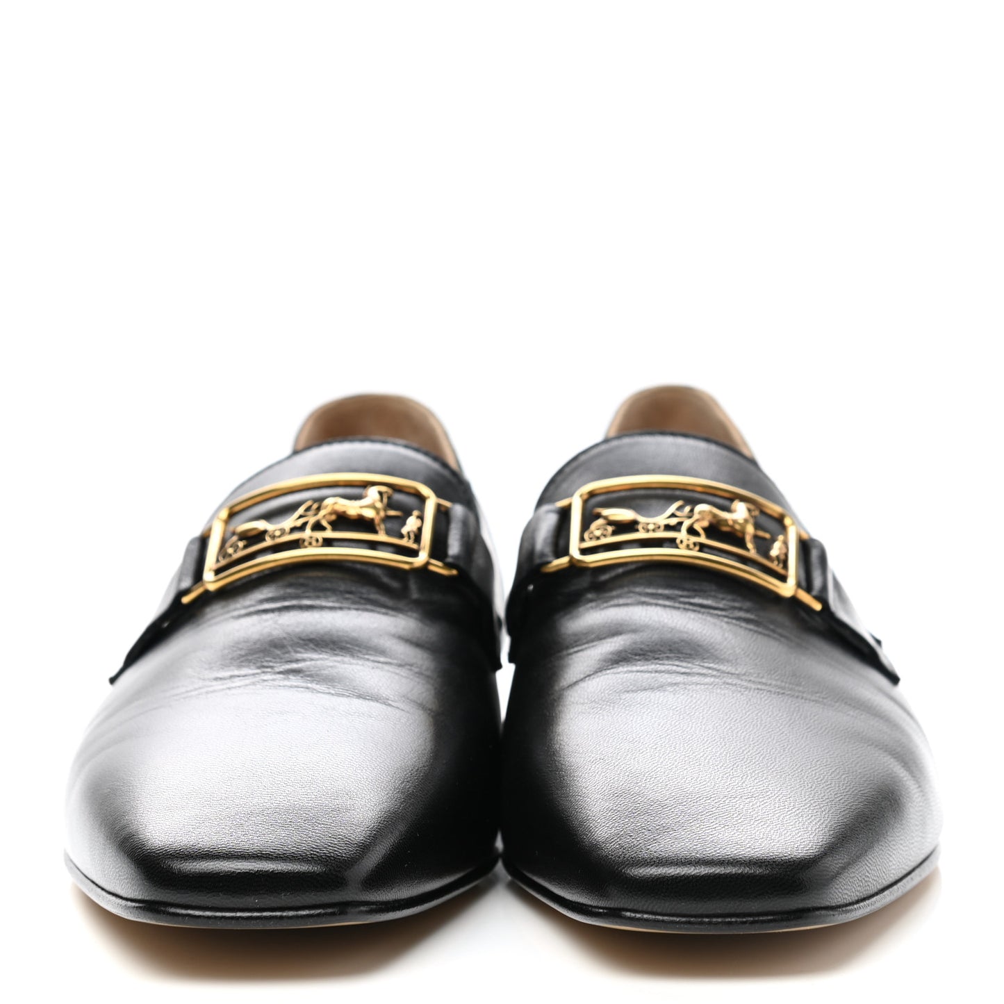 Goatskin Womens Time Loafers 36.5 Black