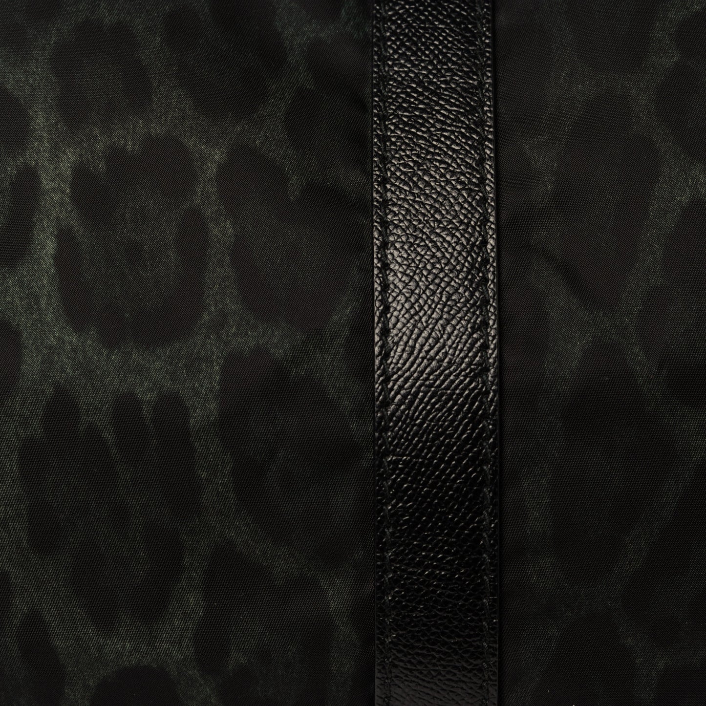 Nylon Leopard Print Duffle Bag Dark Green