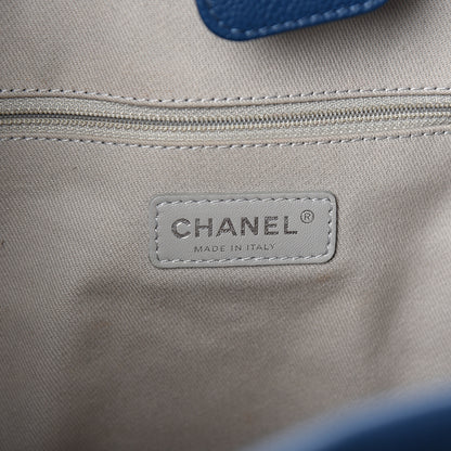 Chanel Glazed Calfskin Medium Deauville Tote Blue 6 of 10